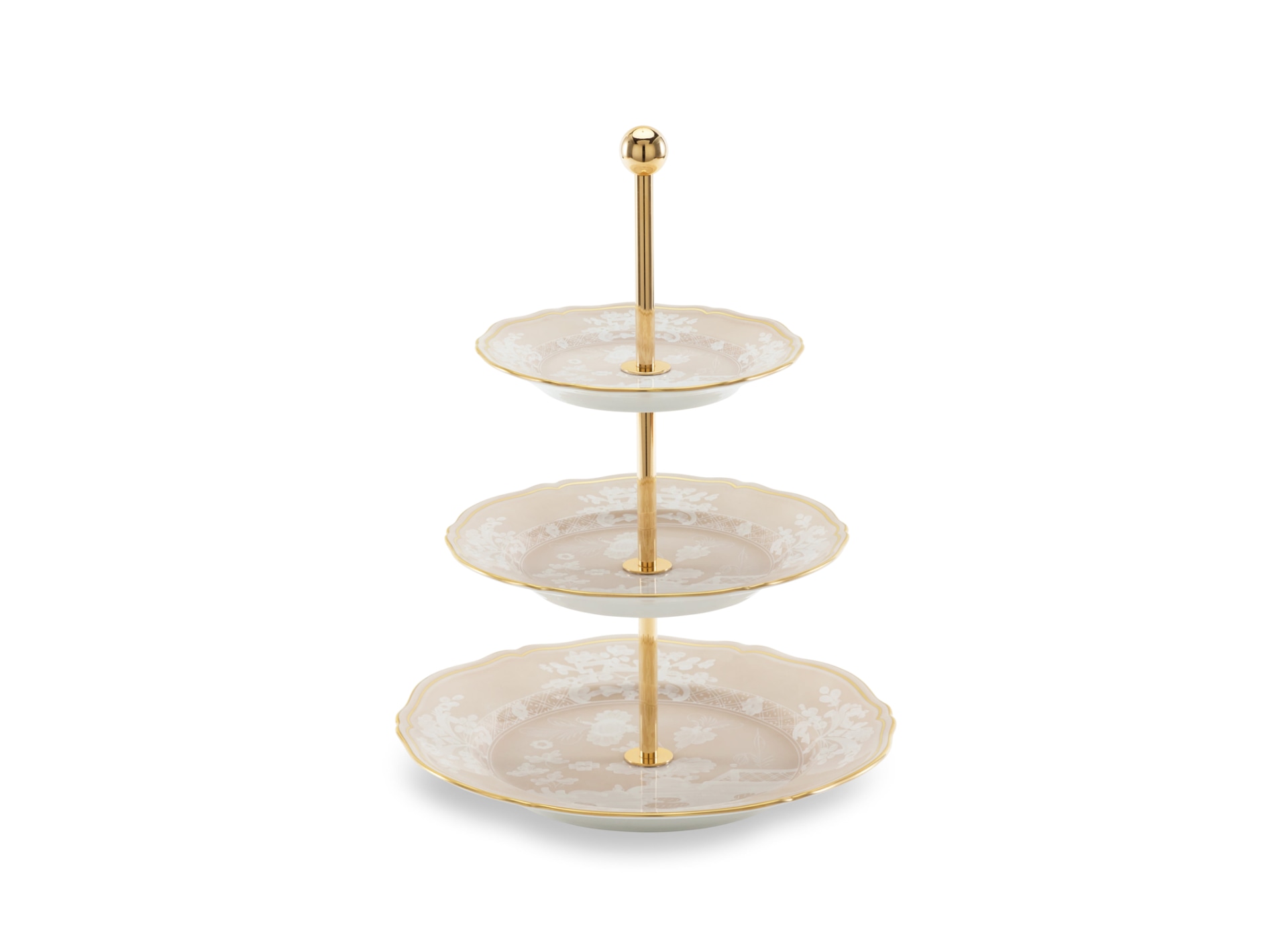 Ginori 1735, Oriente Italiano Castagna & Meringa, 3-tier serving stand