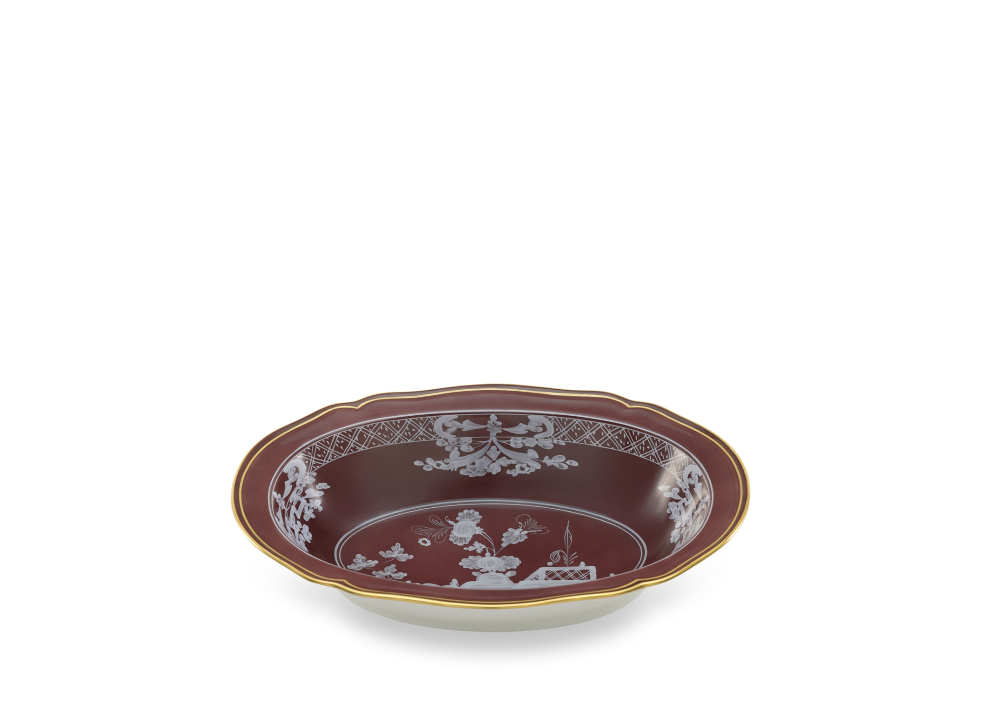 Ginori 1735, Oriente Italiano Castagna & Meringa, Oval bowl