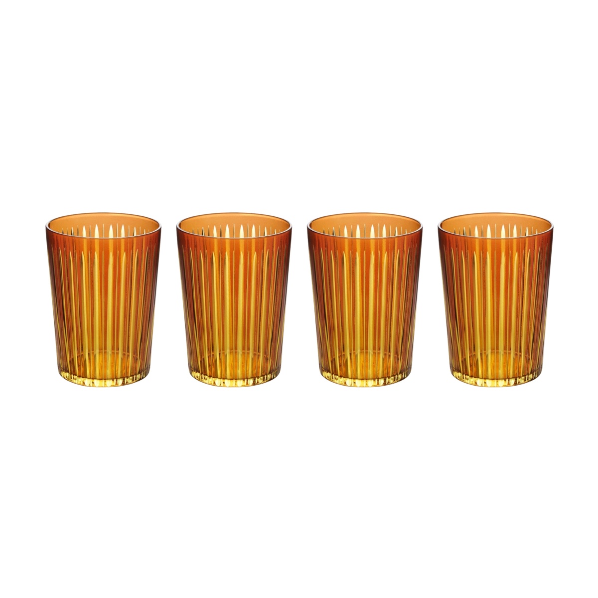 L'Objet, Prism, Set of 4 highball glasses, amber