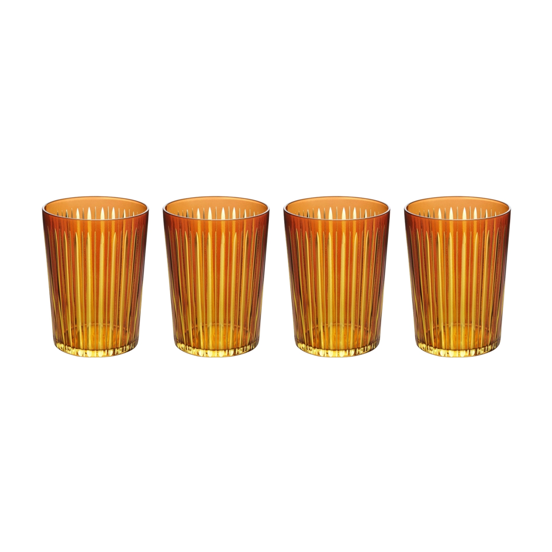 L'Objet, Prism, Set of 4 highball glasses, amber