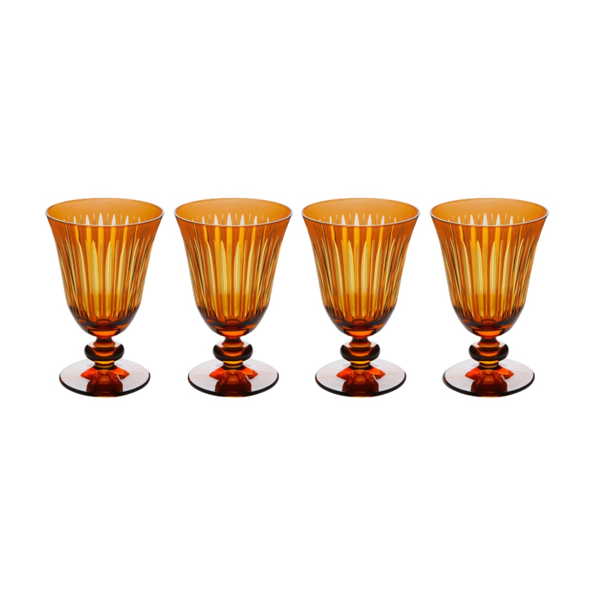 L'Objet, Prism, Set of 4 wine glasses, amber