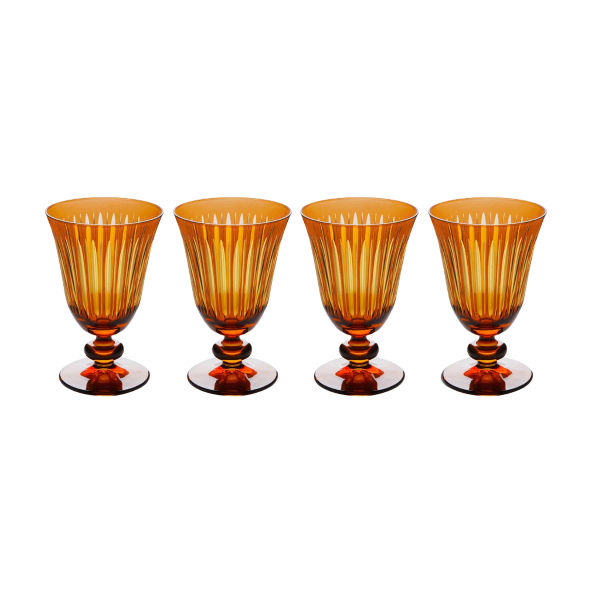 L'Objet, Prism, Set of 4 wine glasses, amber