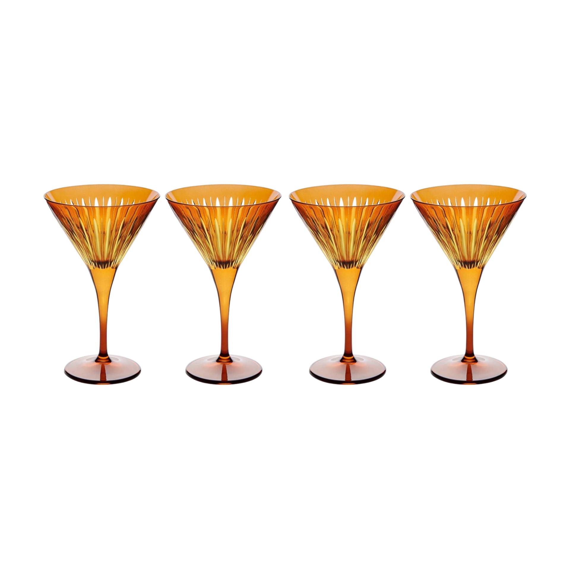 L'Objet, Prism, Set of 4 martini glasses, amber