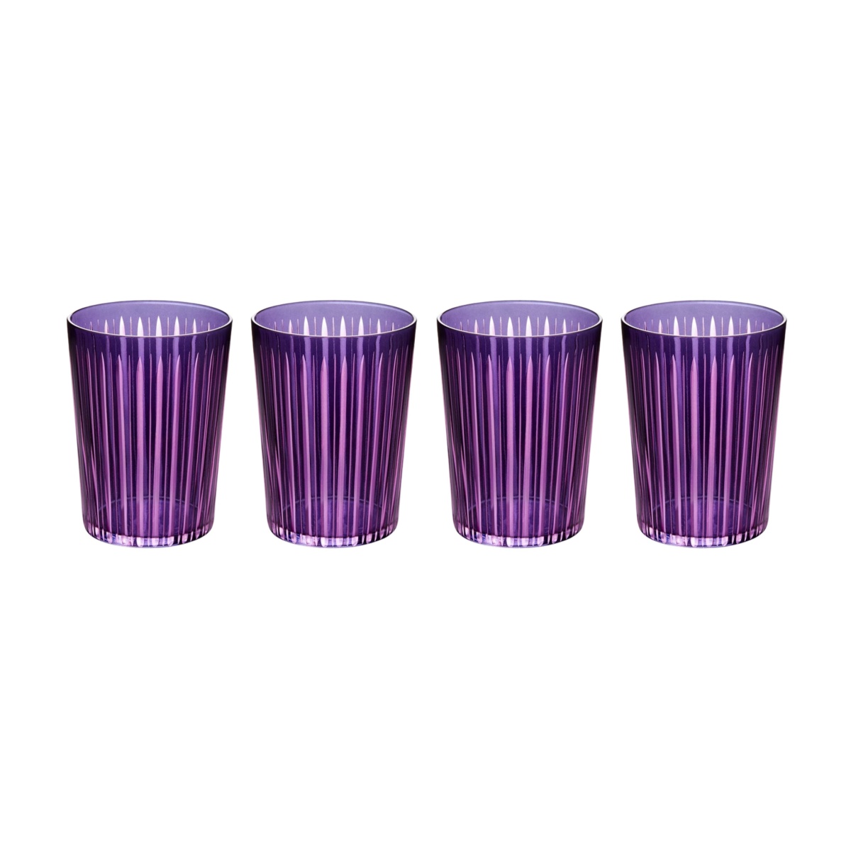 L'Objet, Prism, Set of 4 highball glasses, purple