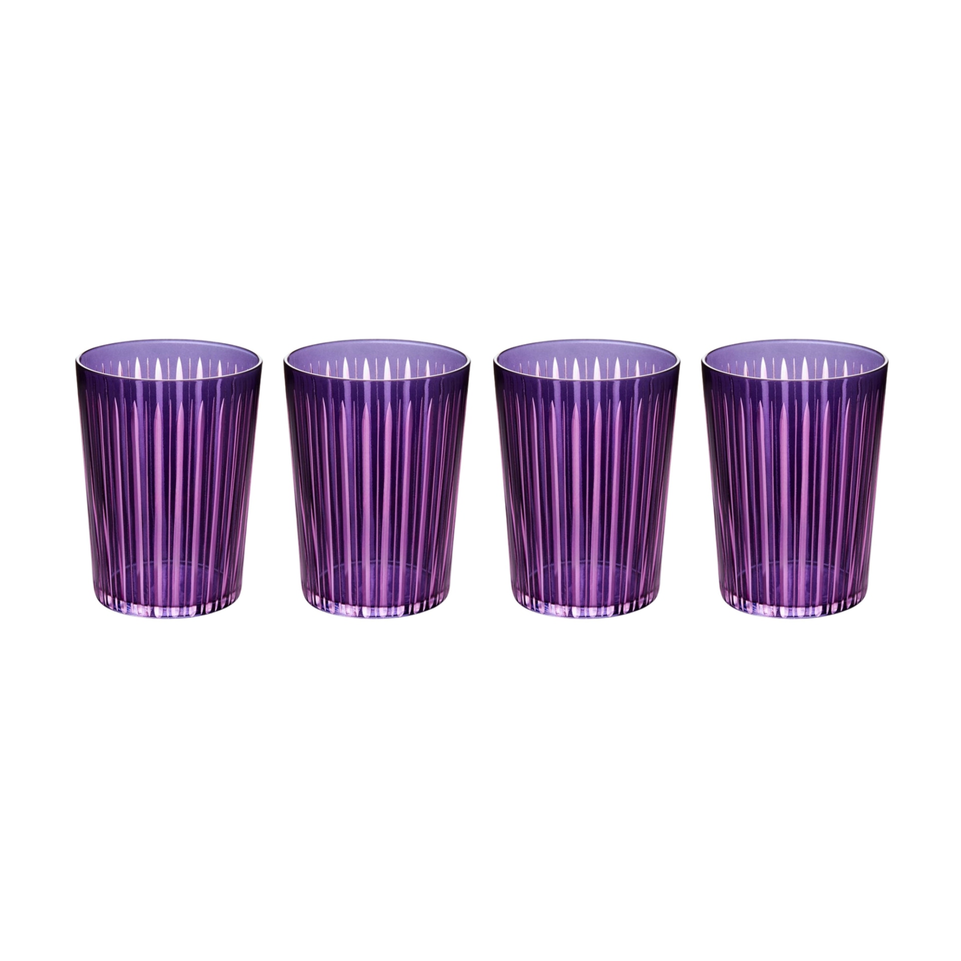 L'Objet, Prism, Set of 4 highball glasses, purple