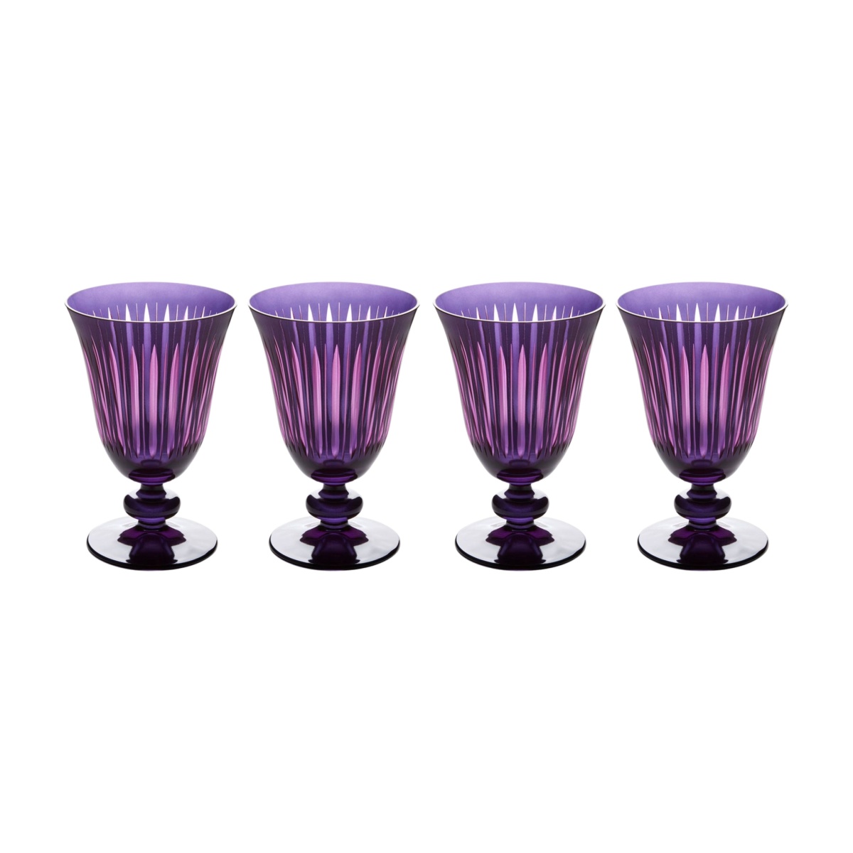 L'Objet, Prism, Set of 4 wine glasses, purple