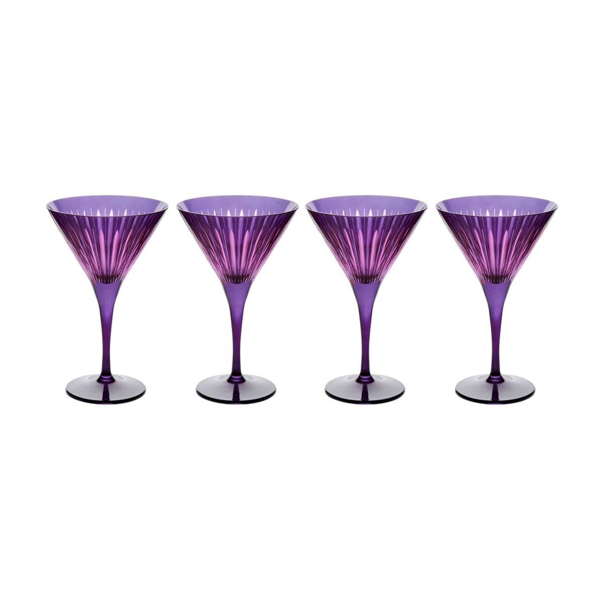 L'Objet, Prism, Set of 4 martini glasses, purple
