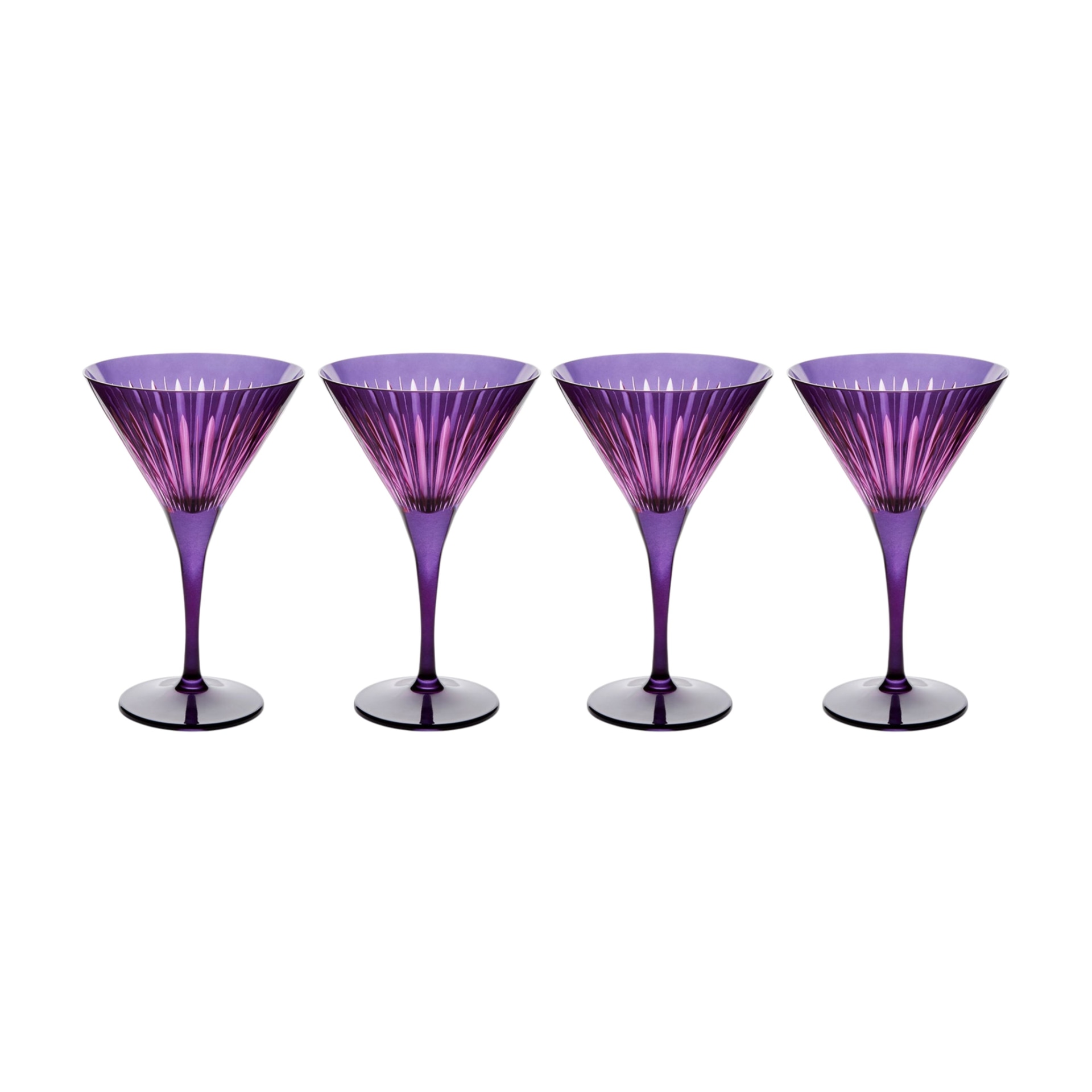 L'Objet, Prism, Set of 4 martini glasses, purple