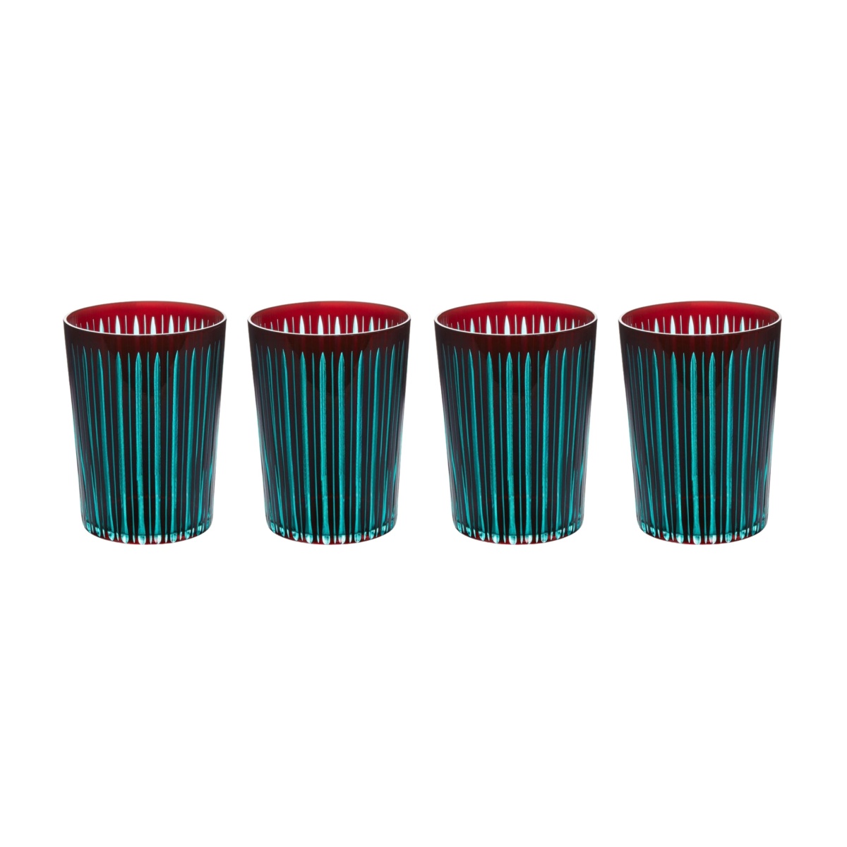 L'Objet, Prism, Set of 4 highball glasses, bordeaux