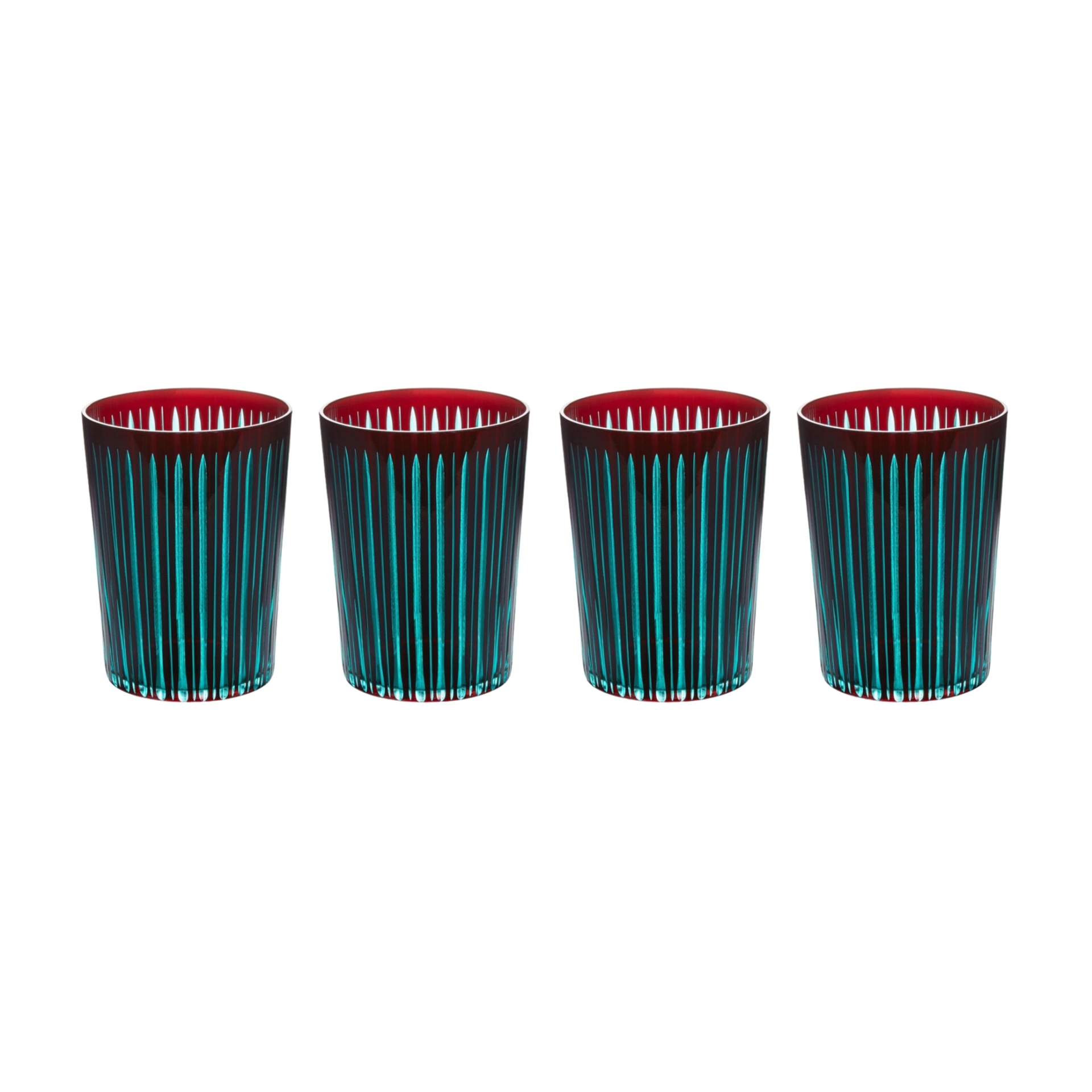 L'Objet, Prism, Set of 4 highball glasses, bordeaux