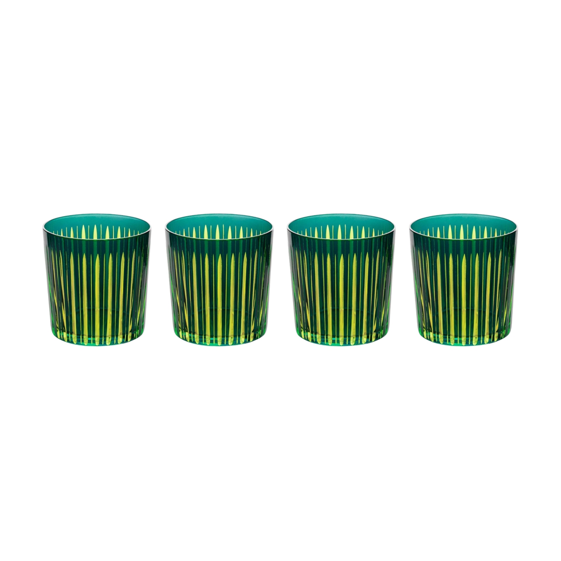 L'Objet, Prism, Set of 4 double old fashioned glasses, green