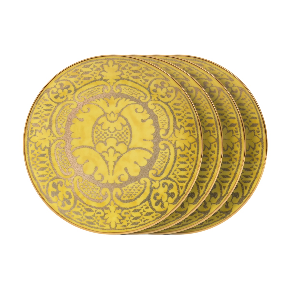 L'Objet, Fortuny yellow, Set of 4 dessert plates