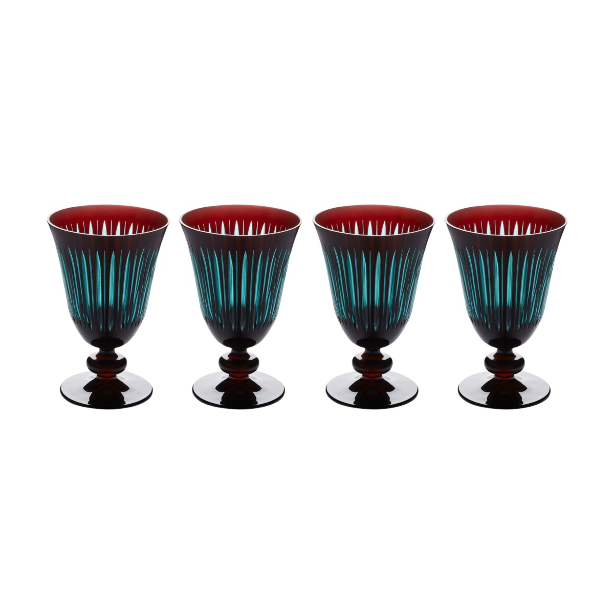 L'Objet, Prism, Set of 4 wine glasses, bordeaux