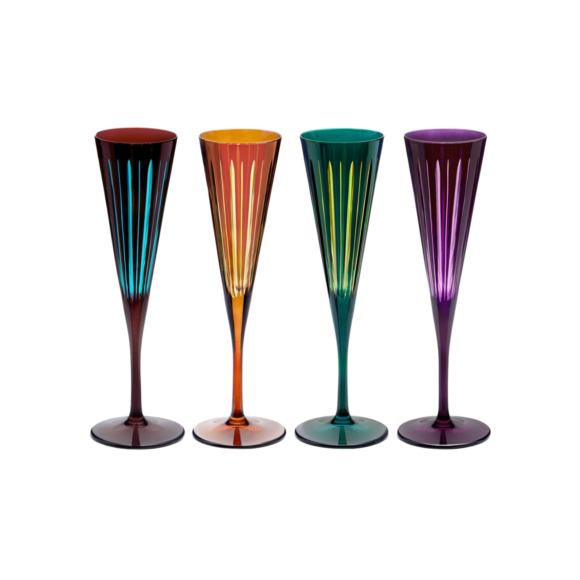 L'Objet, Prism, Set of 4 champagne flutes