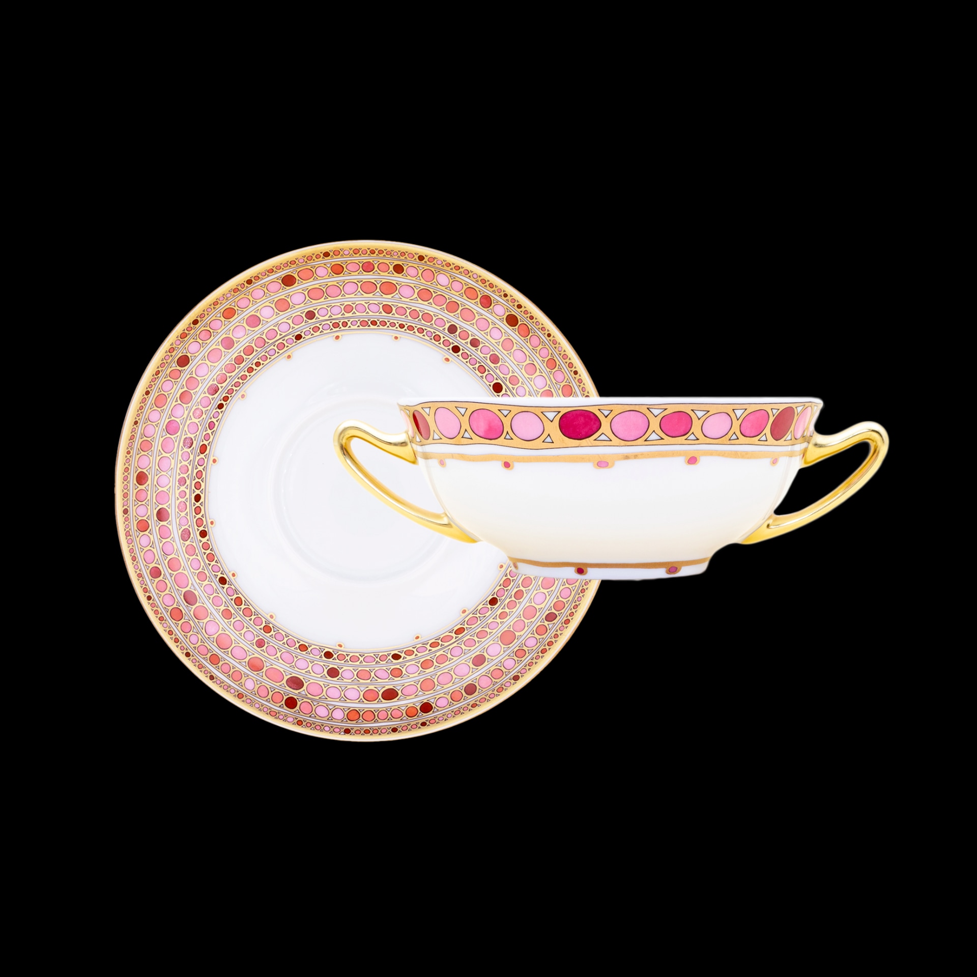 Robert Haviland & C. Parlon, Syracuse Fuschia, Cream soup bowl & saucer