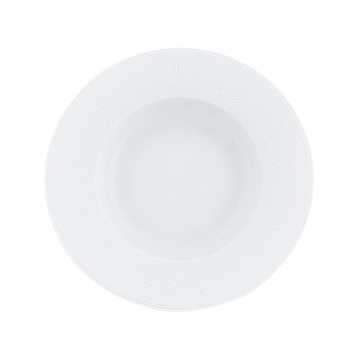 J.L Coquet, Swan Satin White, Rim soup plate, medium