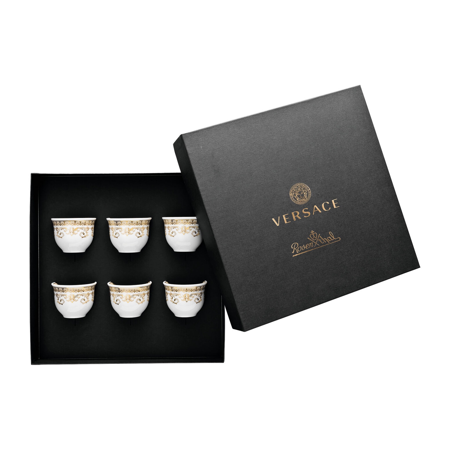 Versace, Medusa gala, Set of 6 small mugs without handle