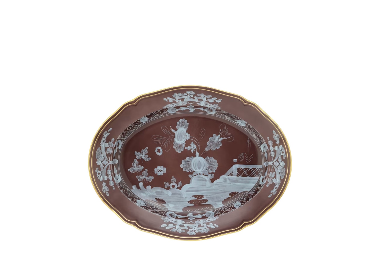 Ginori 1735, Oriente Italiano Castagna & Meringa, Oval platter
