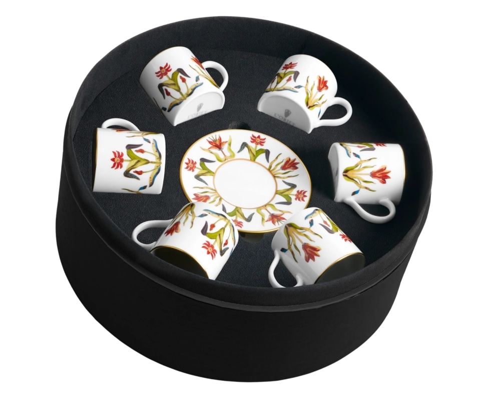 L'Objet, Grand Tour, Set of 6 espresso cups and saucers