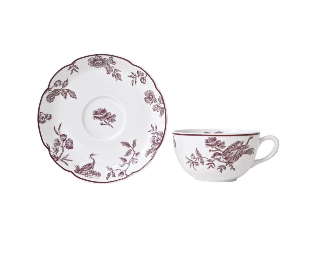 Bernardaud, Albertine prune, Tea cup & saucer