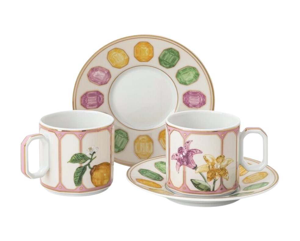 Rosenthal, Swarovski Idyllia, Set of 2 espresso cups and saucers