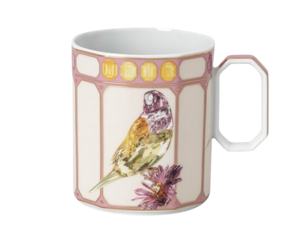 Rosenthal, Swarovski Idyllia, Mug, finch pink