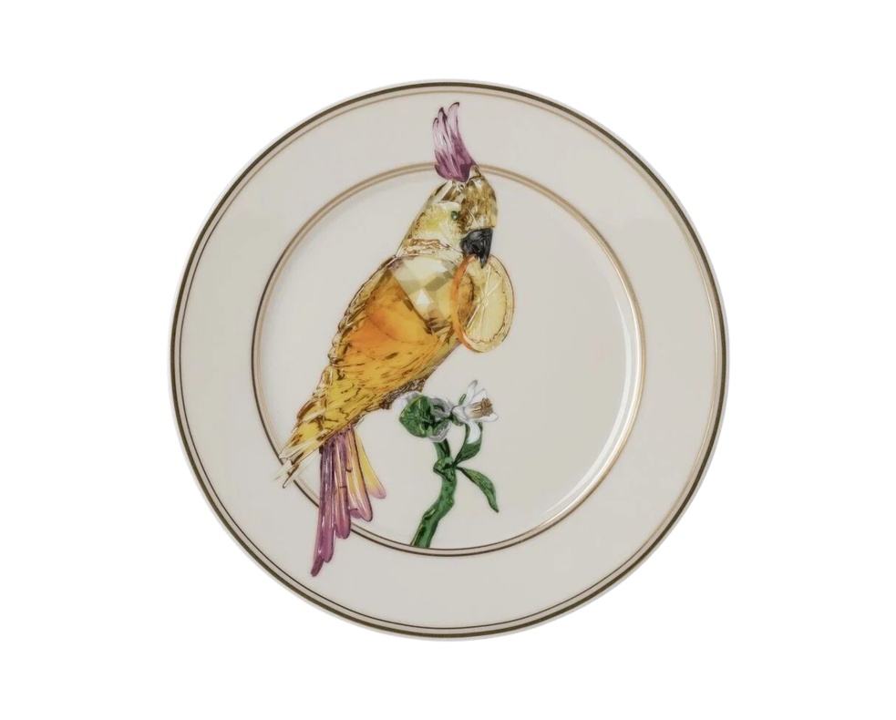 Rosenthal, Swarovski Idyllia, Bread and butter plate, cockatoo