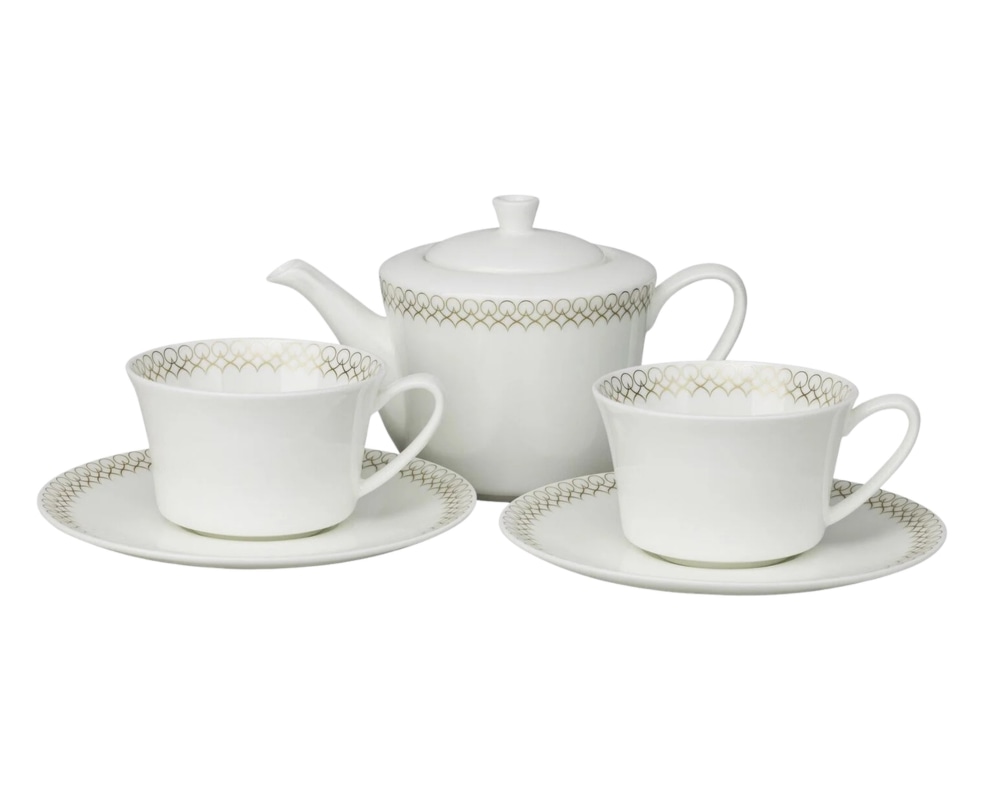 Rosenthal, Jade Glam, Teapot set with 2 tea cups and saucers