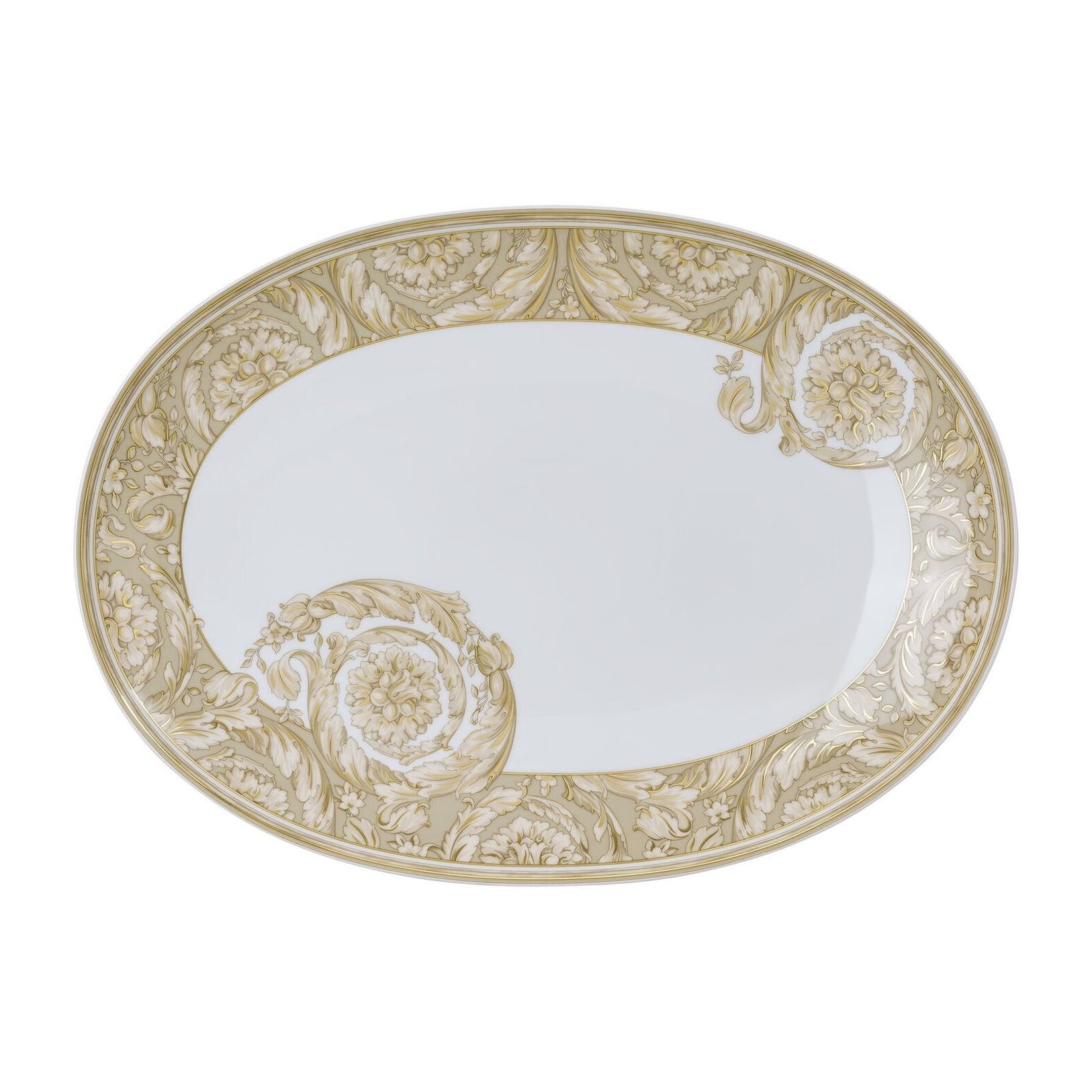 Versace, Barocco Beige, Oval platter, large