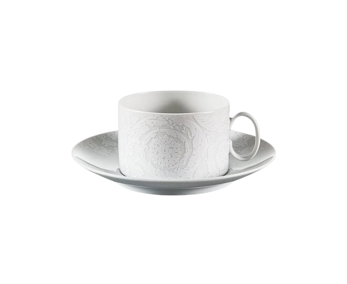 Versace, Barocco '92 Bianco, Tea cup & saucer