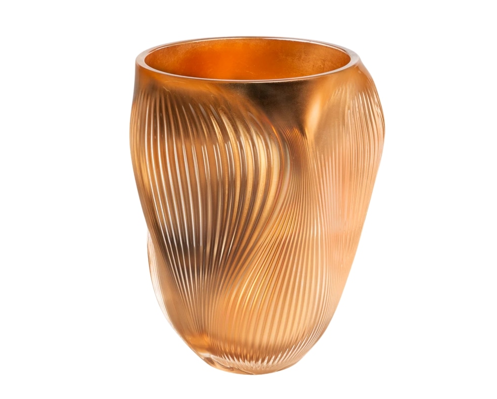 Lalique, Air Alizé, Large vase, pink gold