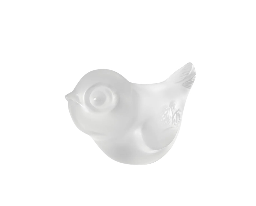 Lalique, Air Piou-Piou, Bird sculpture, head up, clear