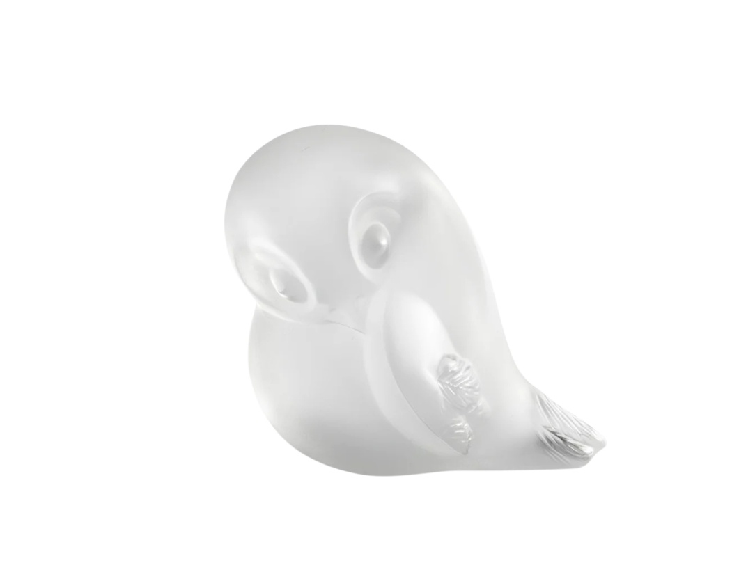 Lalique, Air Piou-Piou, Bird sculpture, wing up, clear