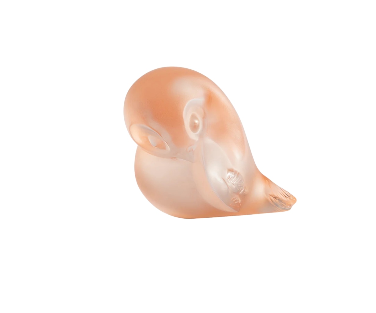 Lalique, Air Piou-Piou, Bird sculpture, wing up, coral