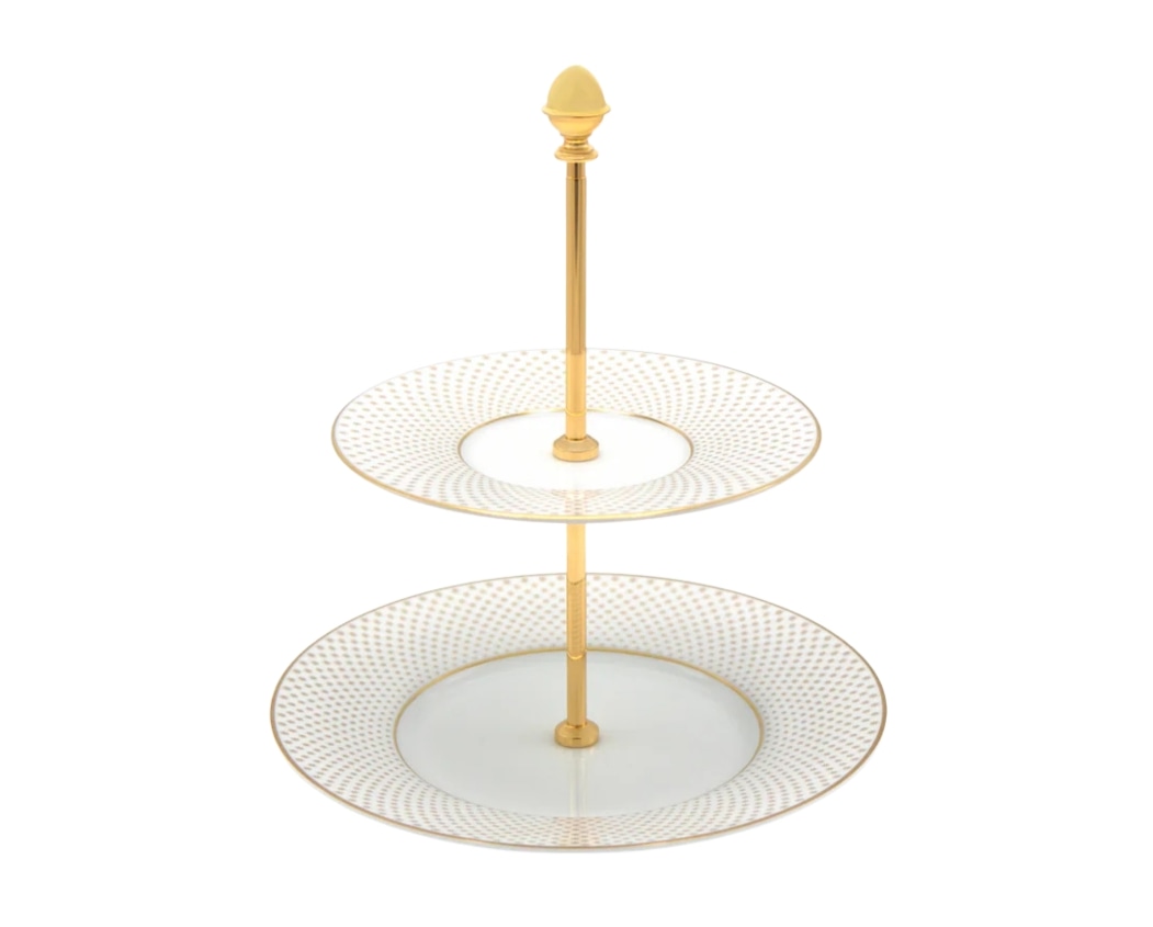 J.L Coquet, Rosace Gold, 2 tier etagere