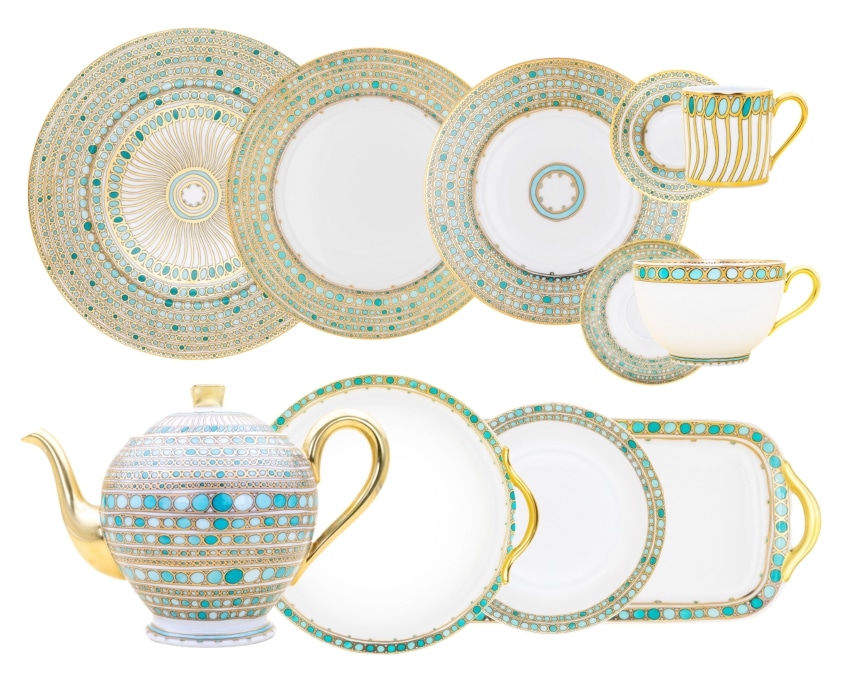 Robert Haviland & C. Parlon, Syracuse Turquoise, Grand dining set for 8 persons