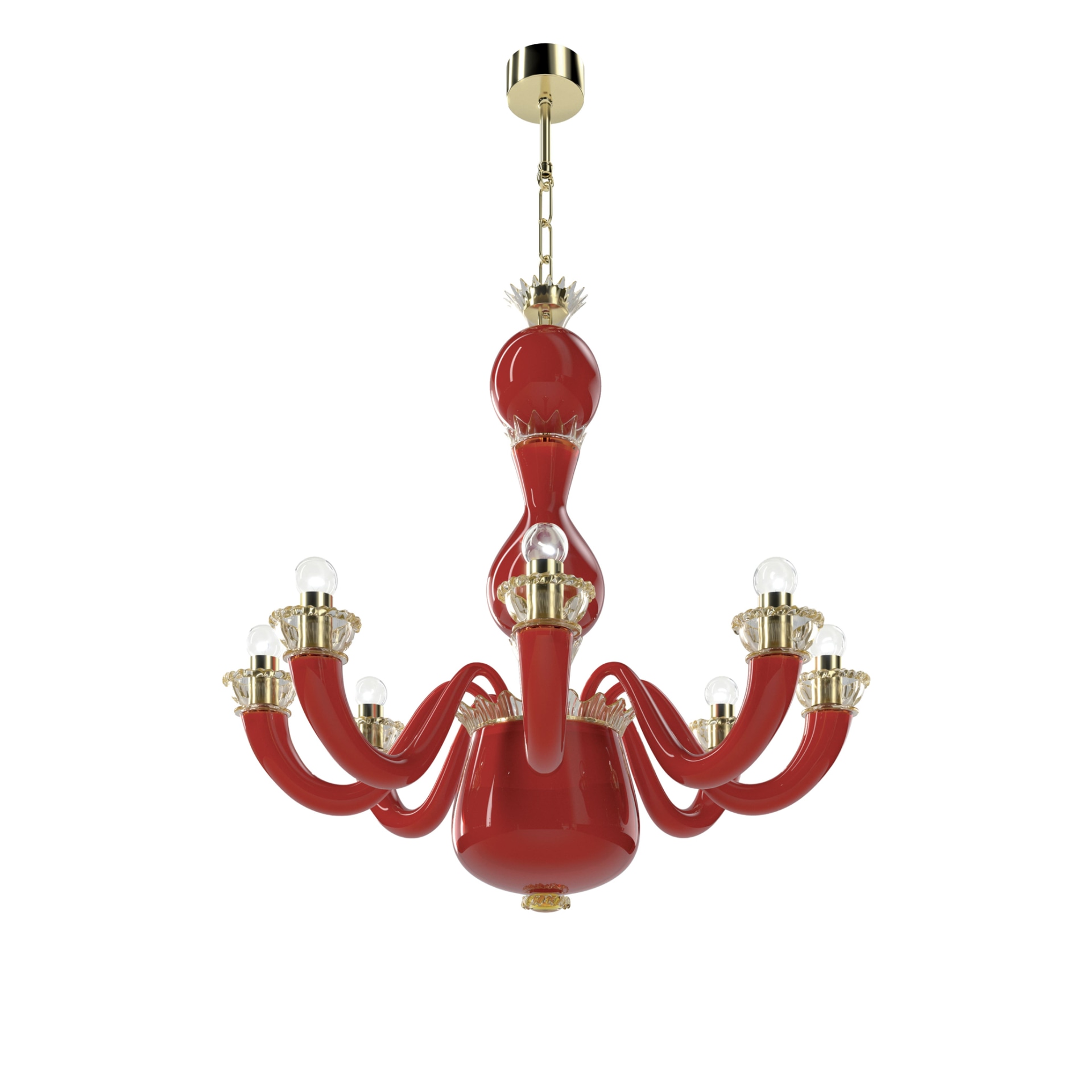 Venini, Art Light, Gio Ponti chandelier, coral