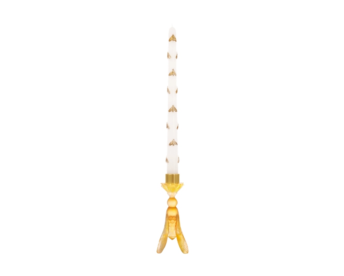 Daum, Or d'Abeille, Candle holder and taper candle