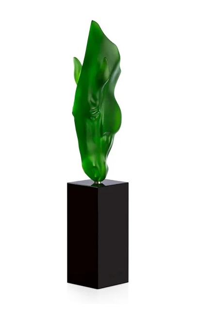 Lalique, Still water by Nic Fiddian Green, Limited edition sculpture, green