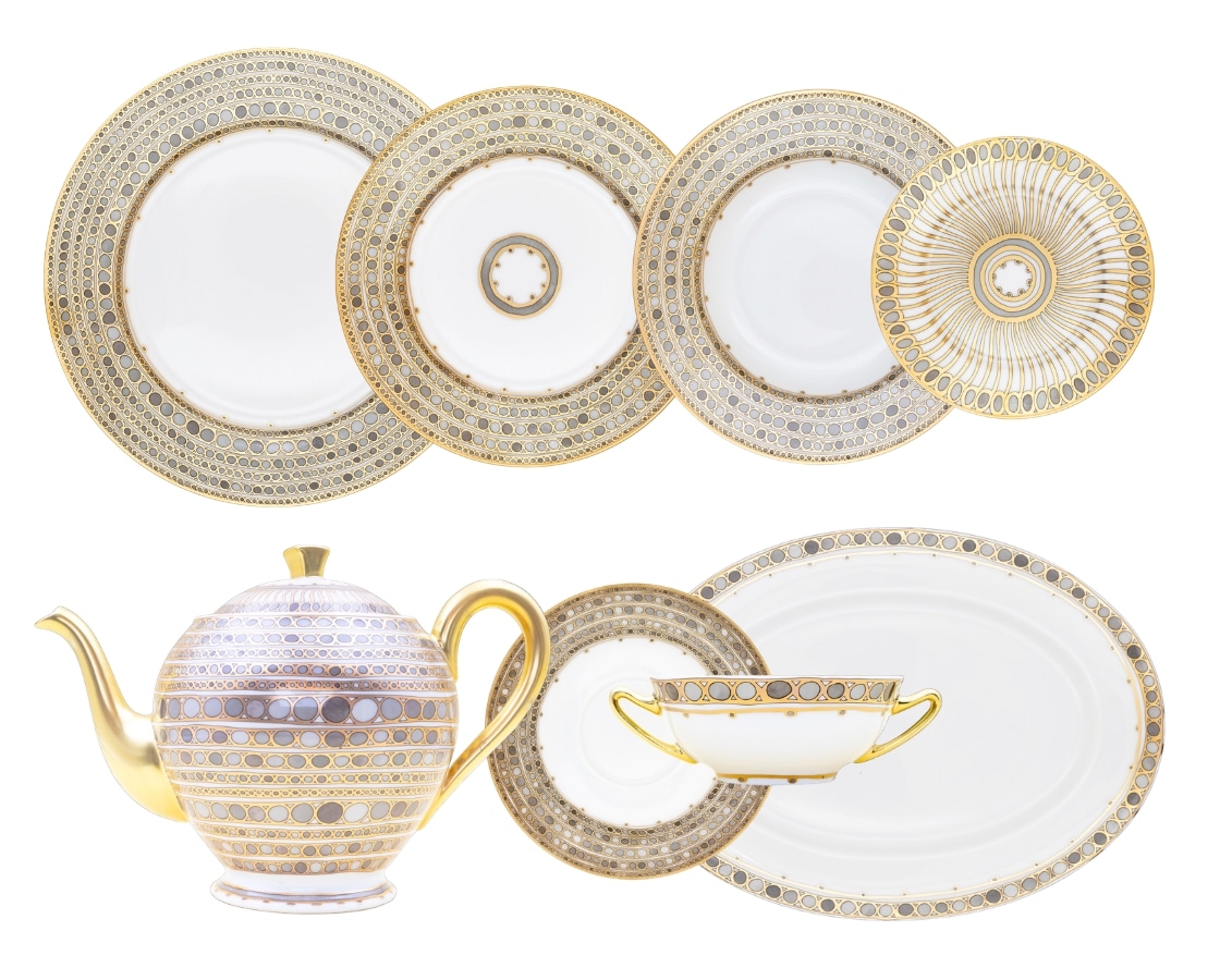 Robert Haviland & C. Parlon, Syracuse Taupe, Dinner set for 6 persons