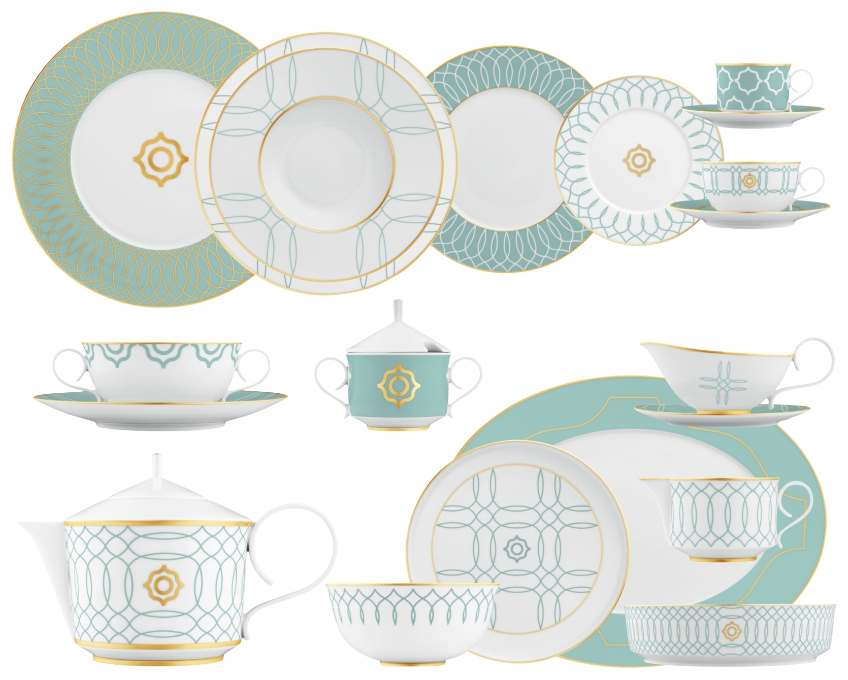 Fürstenberg Carlo este, Grand dining set for 8 persons