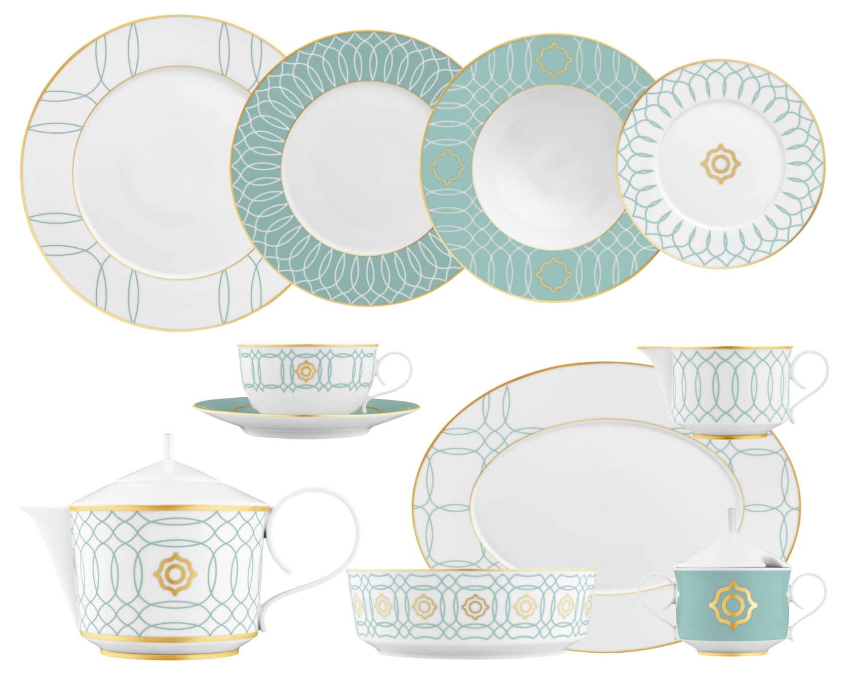 Fürstenberg Carlo este, Essential set for 6 persons