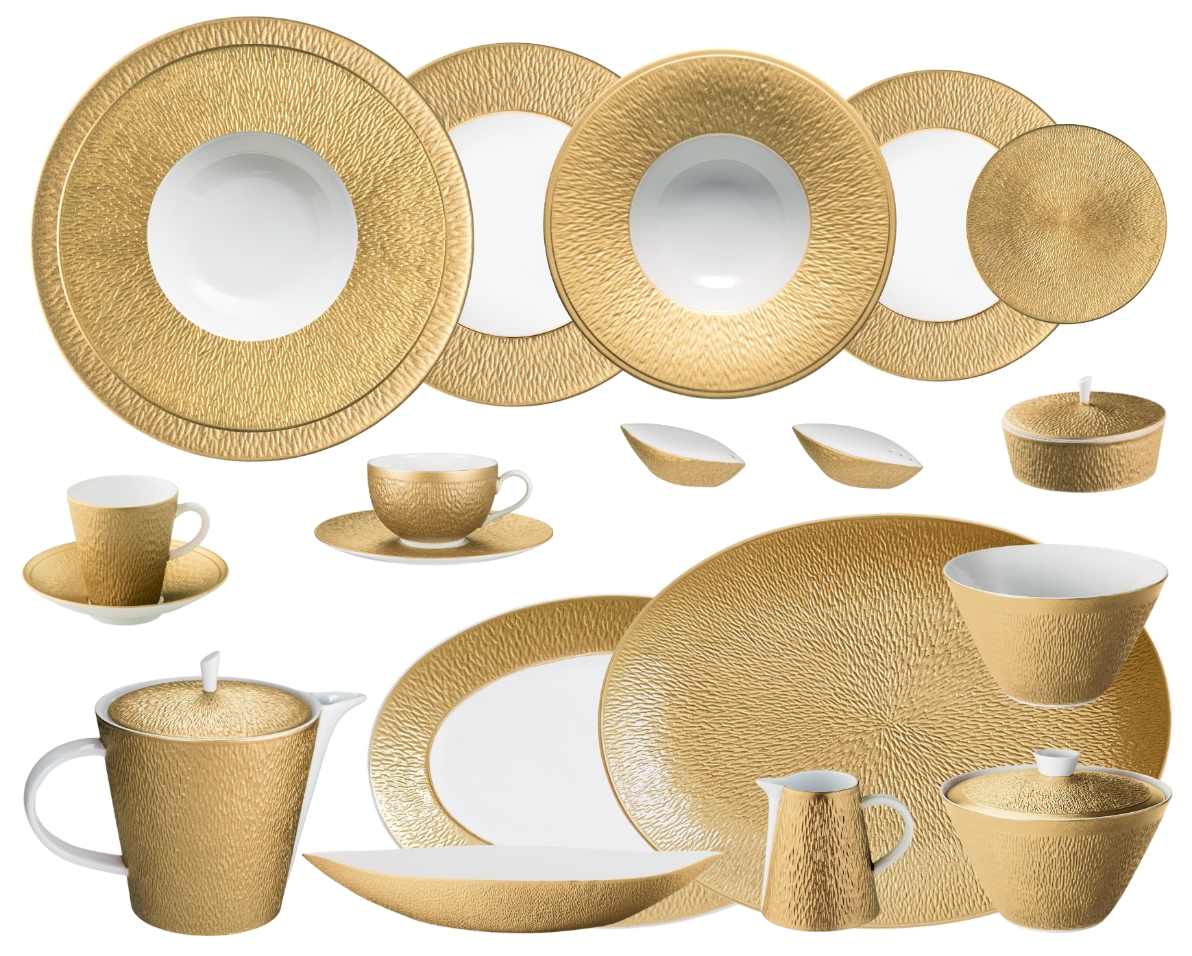 Raynaud, Minéral gold, Grand dining set for 8 persons