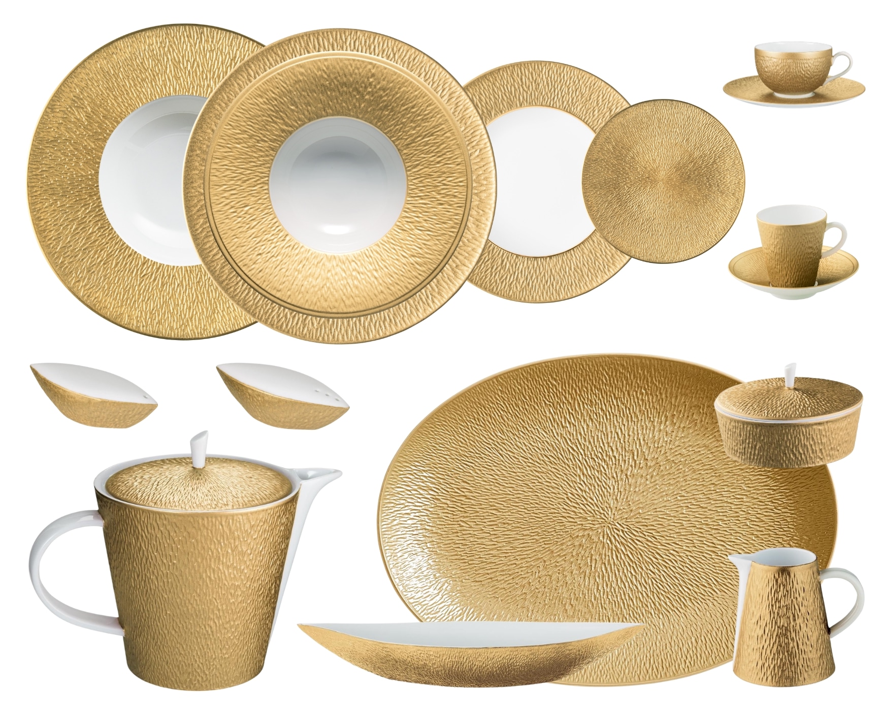 Raynaud, Minéral gold, Dinner set for 6 persons