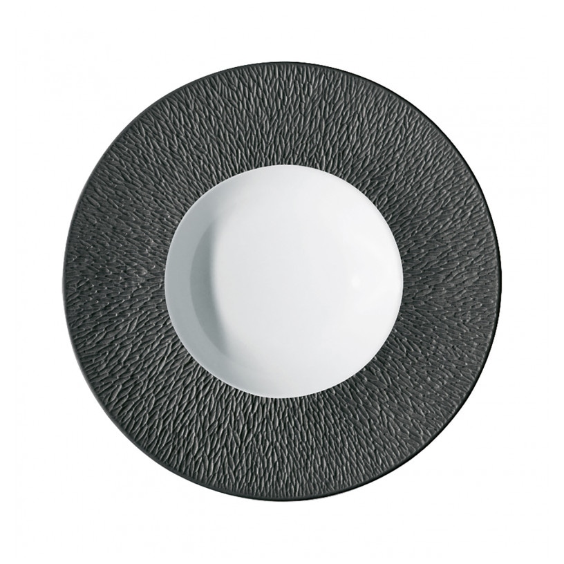 Raynaud, Minéral irisé Black, Deep plate with rim, large