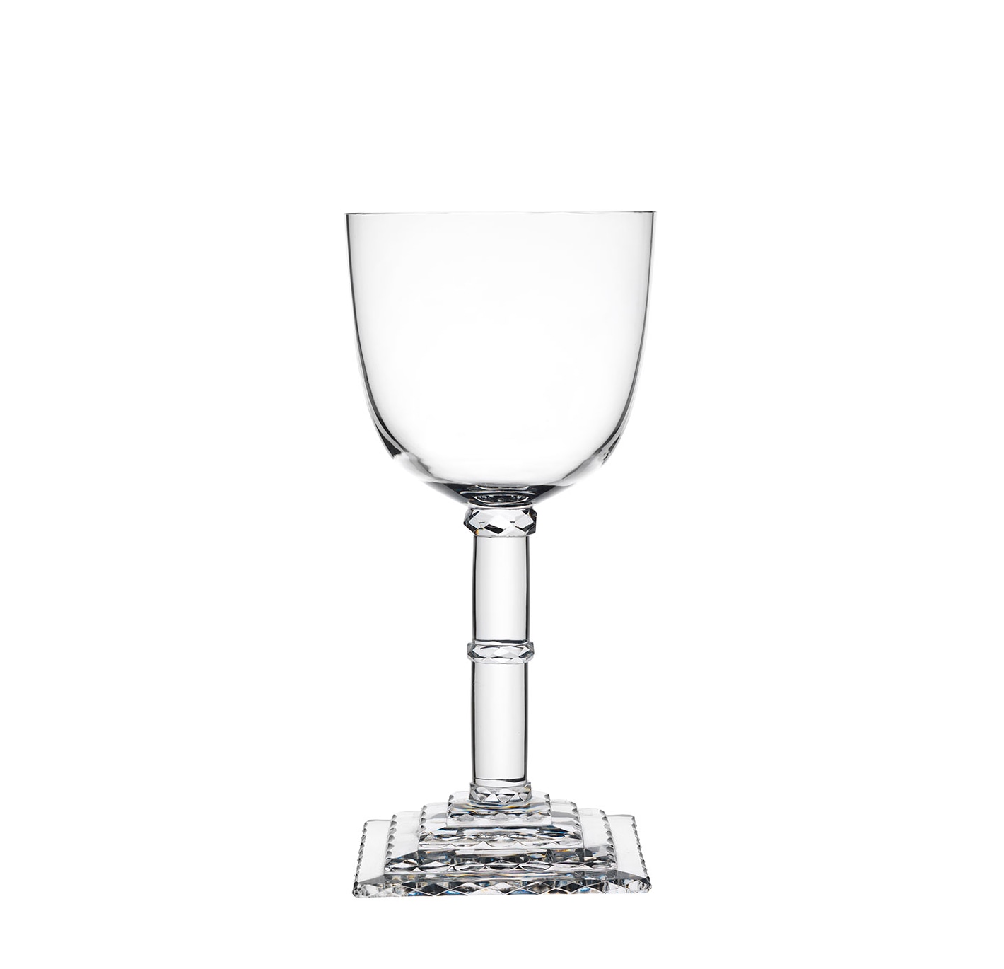 Lobmeyr, Hoffmann Goblets, Stufenschliff Pokal, with square stepped foot