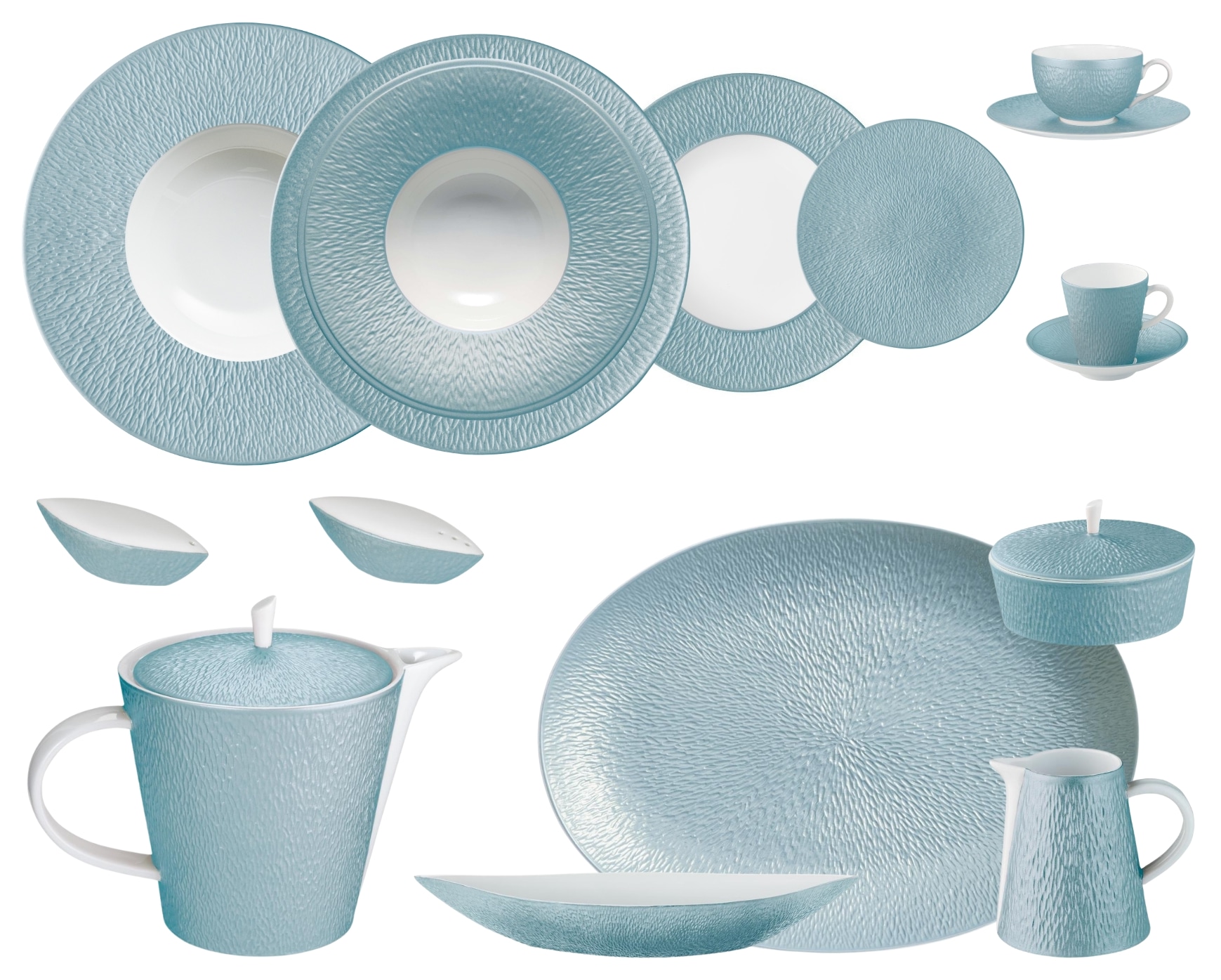 Raynaud, Minéral irisé Sky Blue, Dinner set for 6 persons