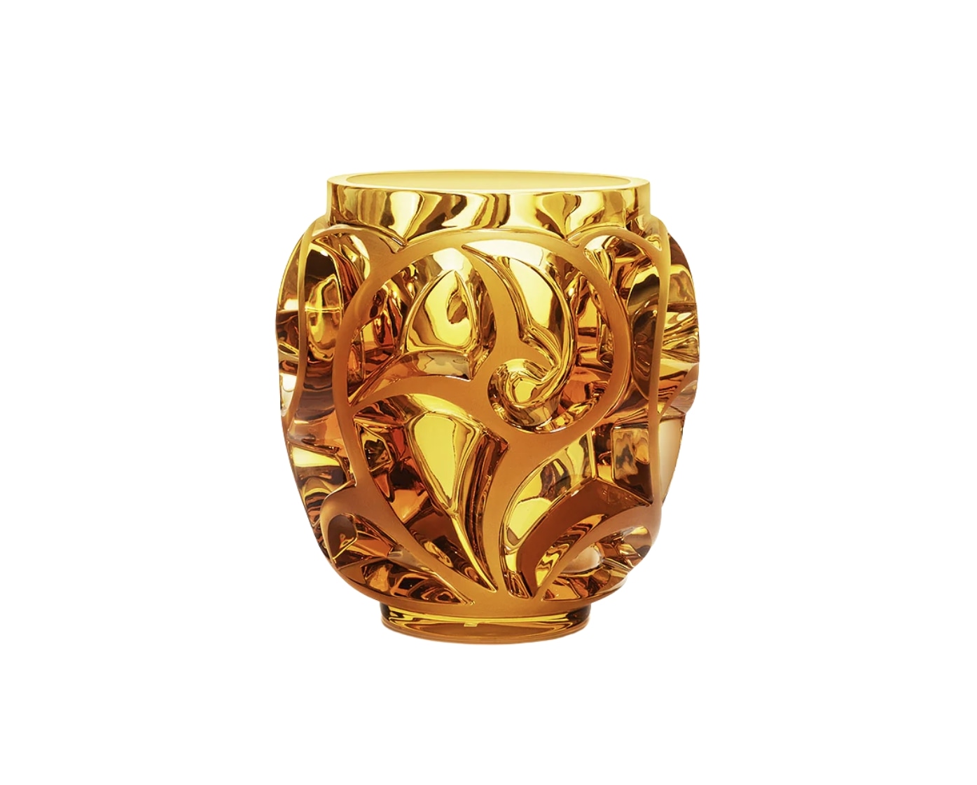 Lalique, Tourbillons vases, Vase, amber