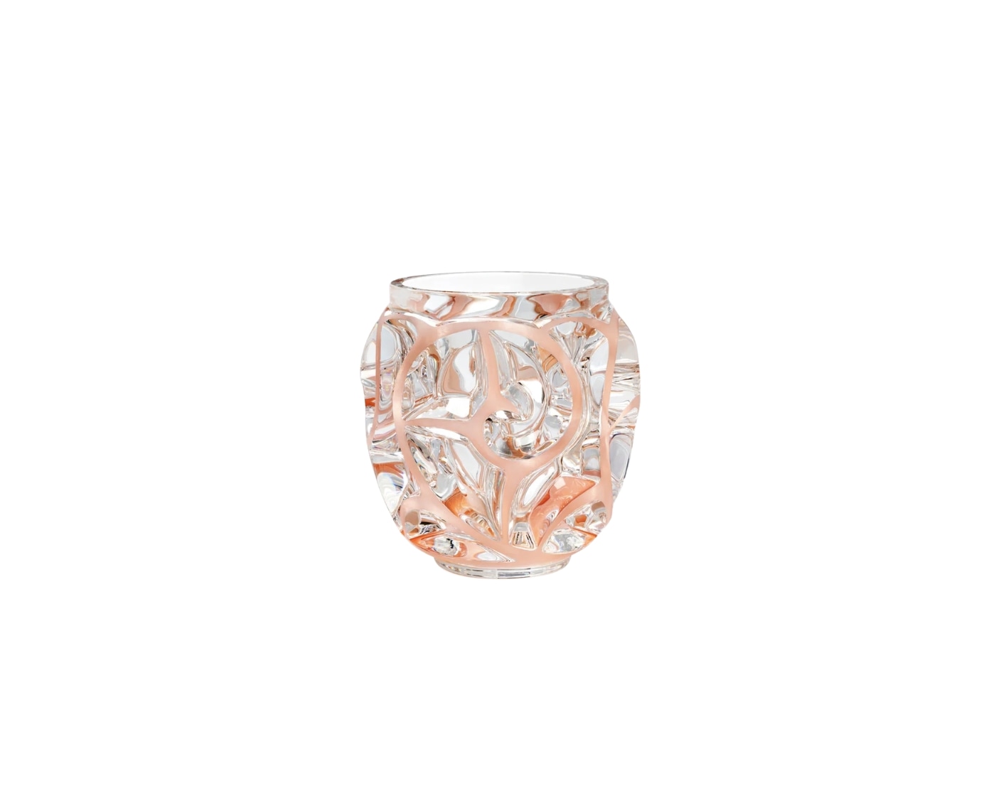 Lalique, Tourbillons vases, Small vase, coral patina