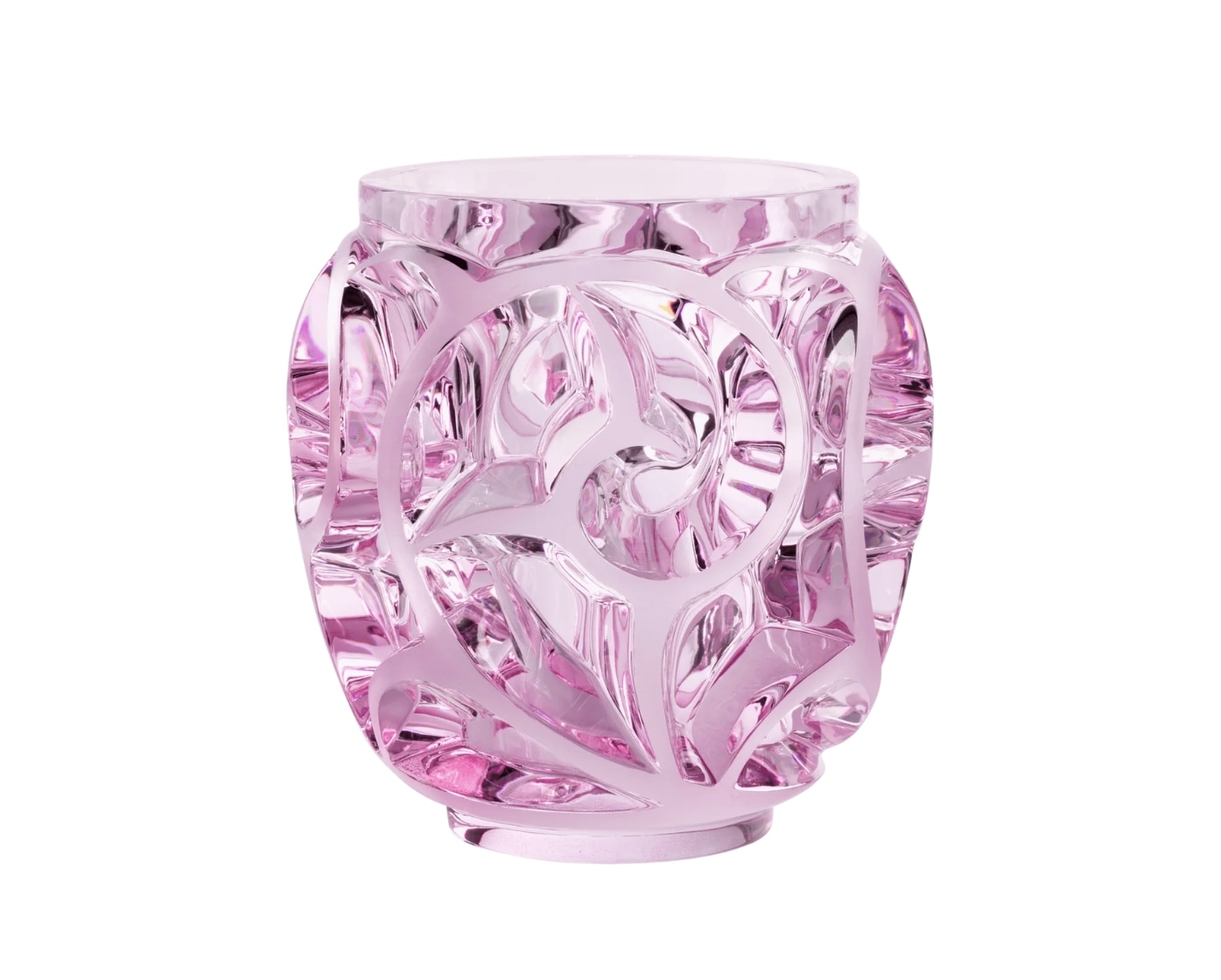 Lalique, Tourbillons vases, Grand vase, pink luster